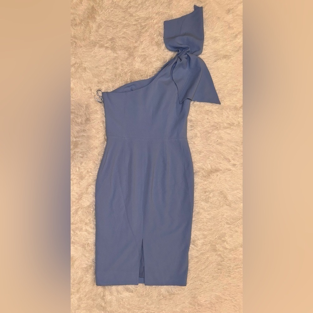NWOT Dress The Population TIFFANY One Shoulder
MIDI Dress Sky blue sz L - Picture 3 of 7